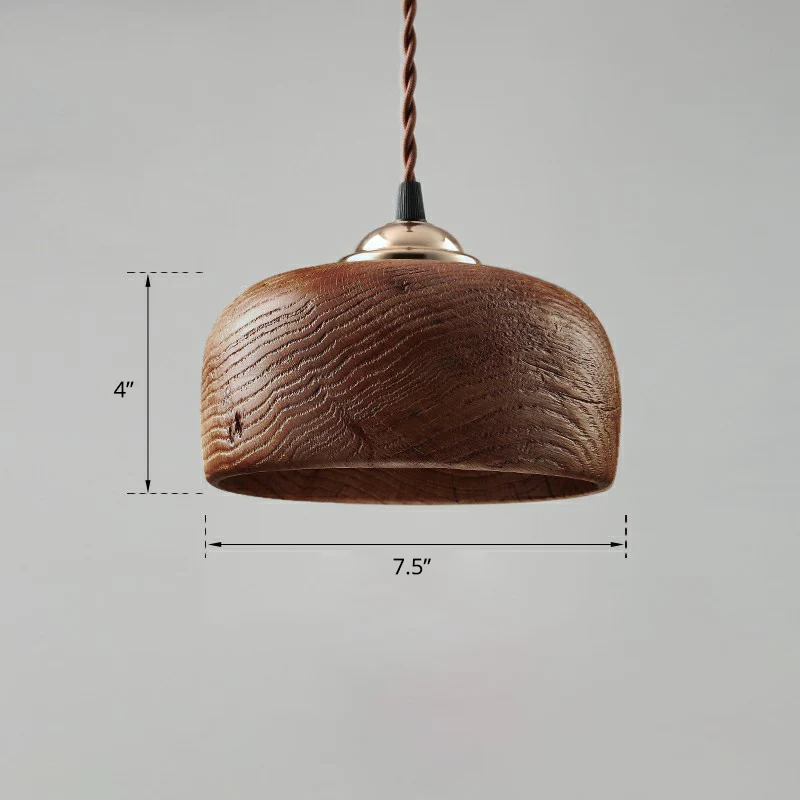 Restaurant-ophanglamp met één lamp, Scandinavische hanglamp met kom en houten kap Clearhalo