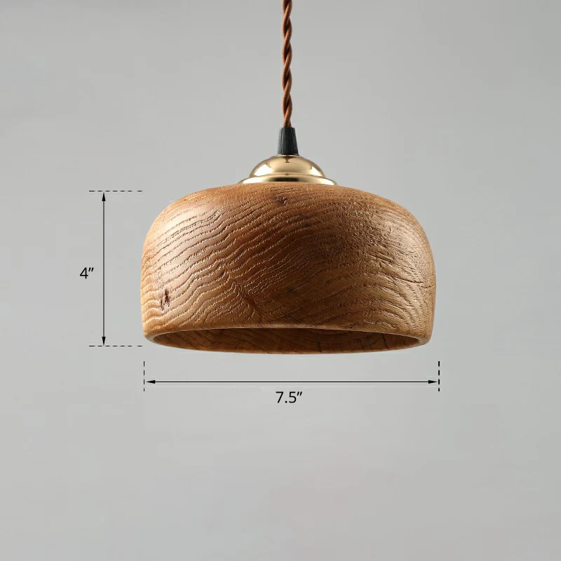 Restaurant-ophanglamp met één lamp, Scandinavische hanglamp met kom en houten kap Clearhalo
