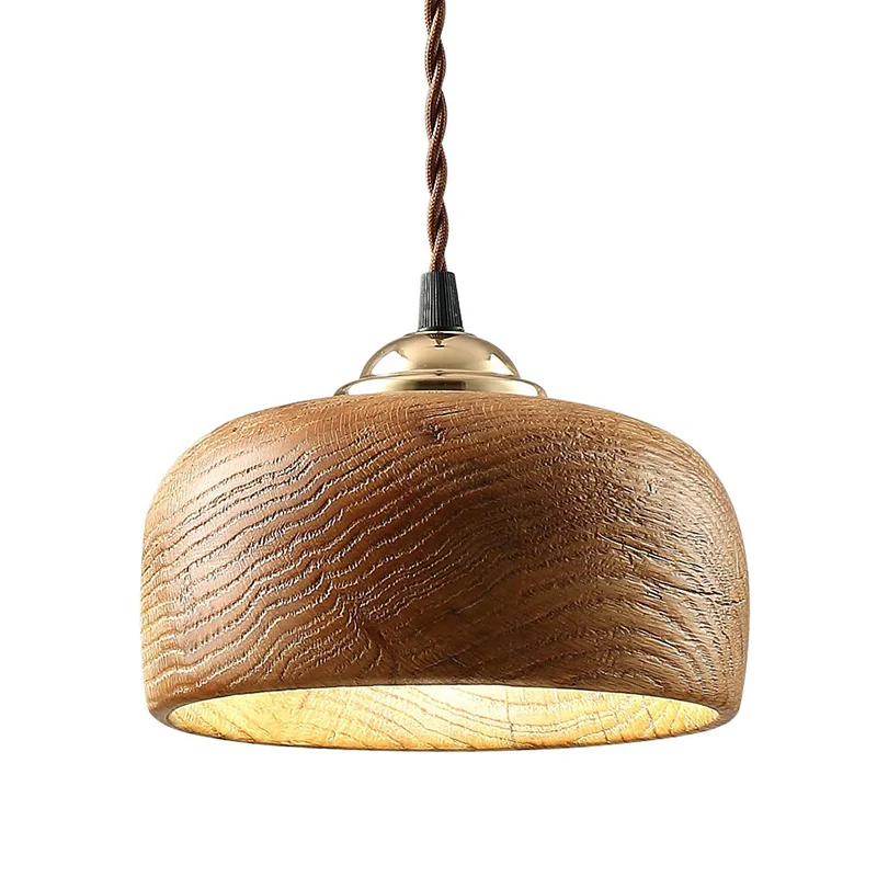 Restaurant-ophanglamp met één lamp, Scandinavische hanglamp met kom en houten kap Clearhalo