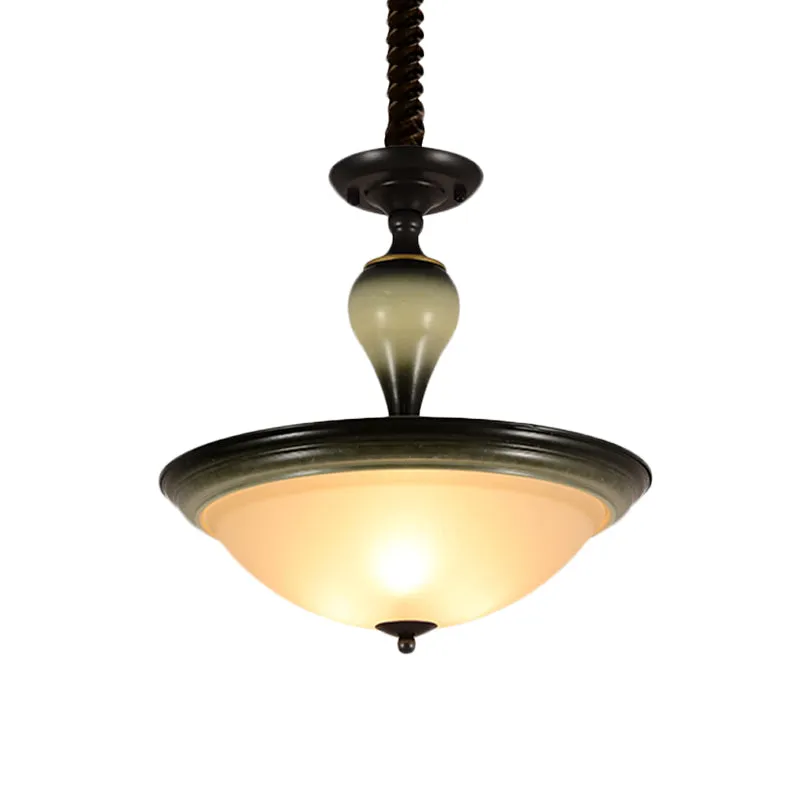 Retro Bowl semi-inbouwlamp 3 lampen matglas inbouwverlichting zwart Clearhalo