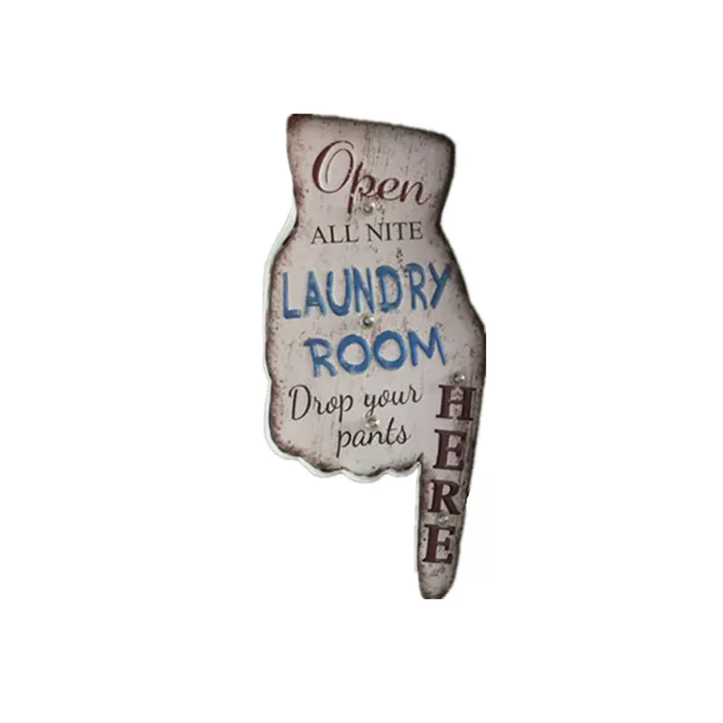 Richting Vingerbewegwijzering Wandverlichting Vintage Metaal Distressed White LED-nachtlampje voor waswinkel Clearhalo