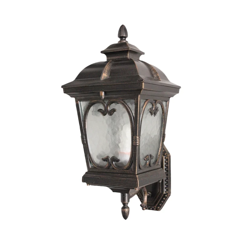 Rimpel glazen vogelkooi wandkandelaar Retro enkel licht buiten wandgemonteerd licht brons Clearhalo