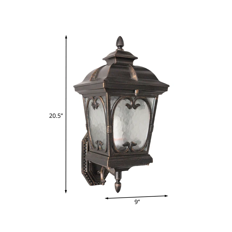 Rimpel glazen vogelkooi wandkandelaar Retro enkel licht buiten wandgemonteerd licht brons Clearhalo