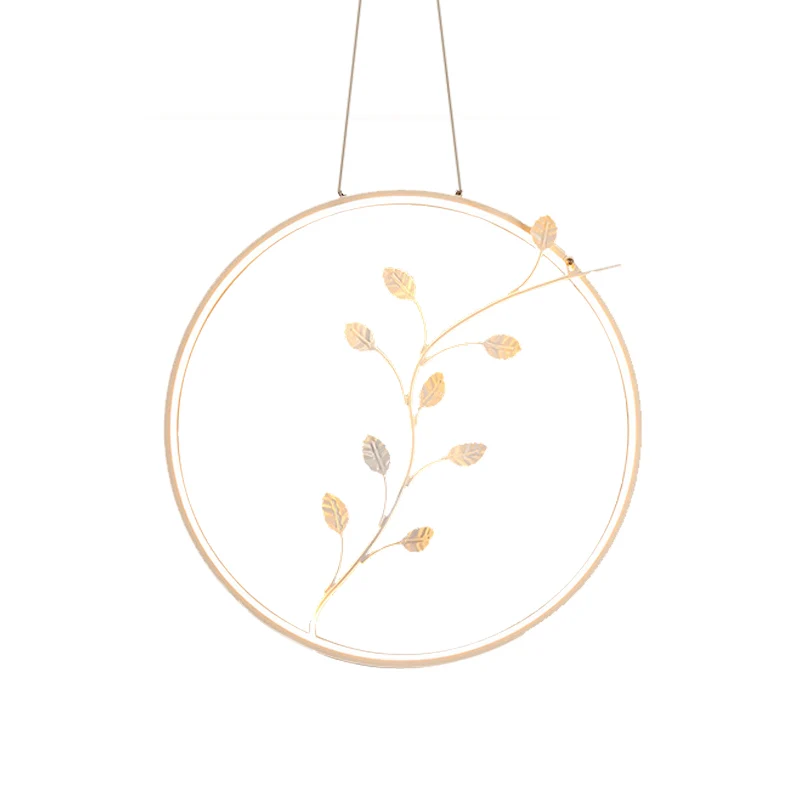 Ring Acryl Hanglamp Minimalistische LED Witte Hanglamp met Tak Deco Warm/Wit Licht Clearhalo