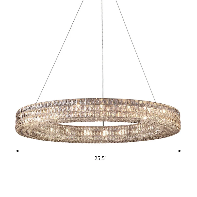 Ring Clear K9 Kristallen Plafond Hanglamp Eenvoudig 8/9 Hoofden Woonkamer Kroonluchter Licht Clearhalo