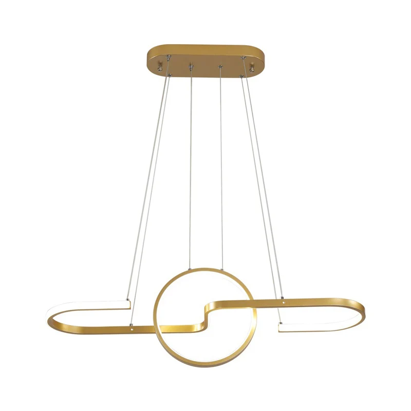 Ring en Curve eetkamer eiland hanglamp Metal Simplicity LED-plafondlamp Clearhalo