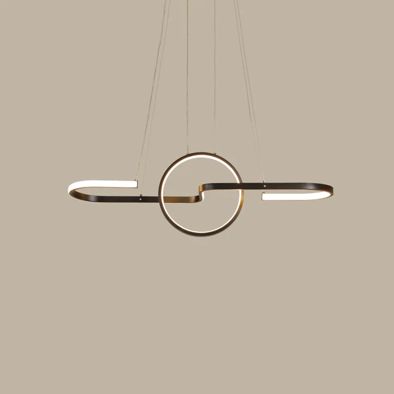 Ring en Curve eetkamer eiland hanglamp Metal Simplicity LED-plafondlamp Clearhalo