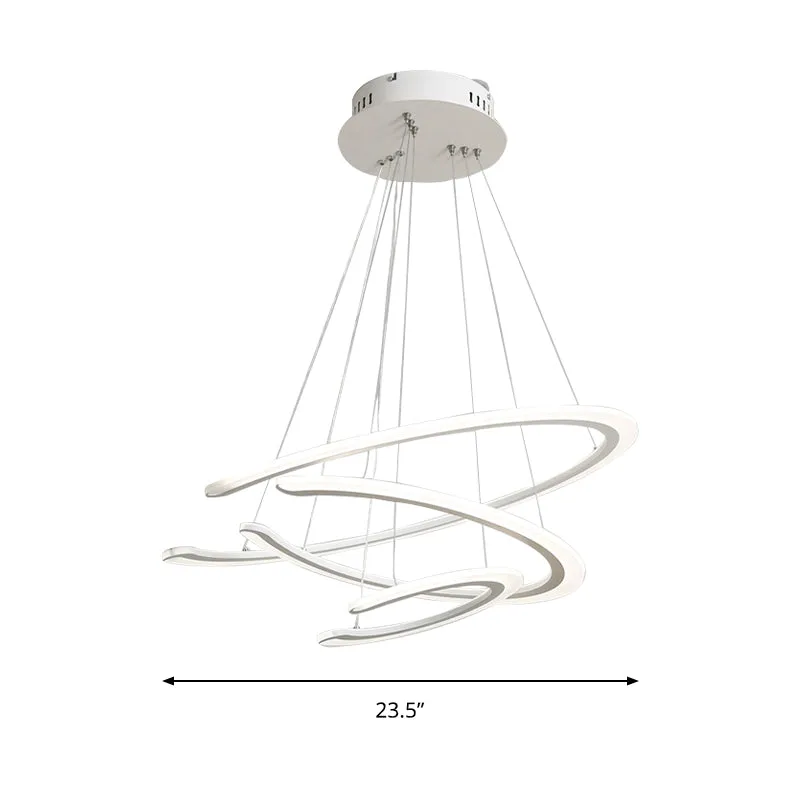 Ring Eetkamerkroonluchter Acryl LED 1/2/3 Licht Postmodern Plafondhanger Warm/Wit/Natuurlijk Licht Clearhalo