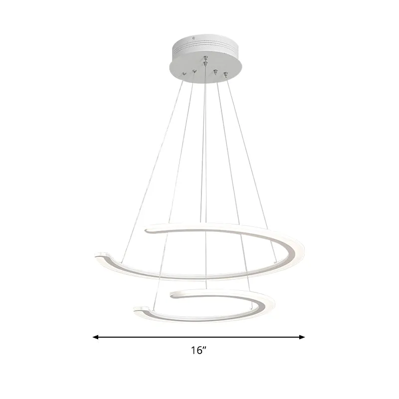 Ring Eetkamerkroonluchter Acryl LED 1/2/3 Licht Postmodern Plafondhanger Warm/Wit/Natuurlijk Licht Clearhalo