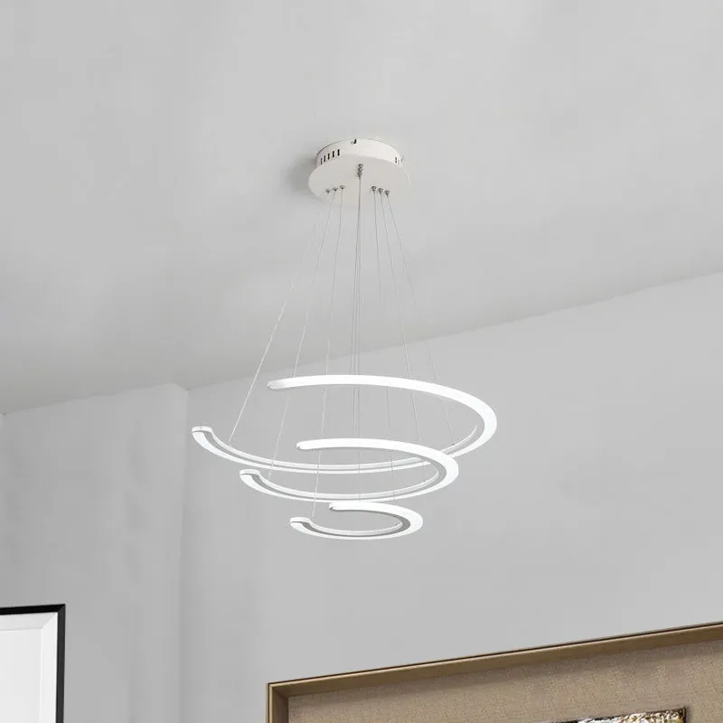 Ring Eetkamerkroonluchter Acryl LED 1/2/3 Licht Postmodern Plafondhanger Warm/Wit/Natuurlijk Licht Clearhalo