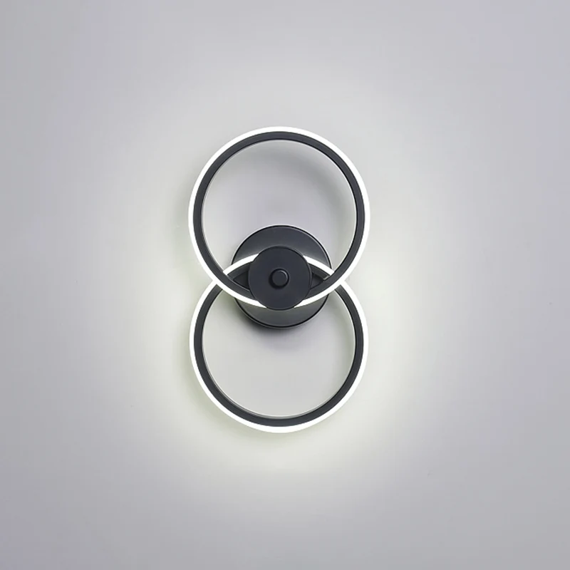 Ring inbouw wandkandelaar Minimalistische acryl zwart/witte LED-wandverlichtingsideeën warm/wit licht Clearhalo
