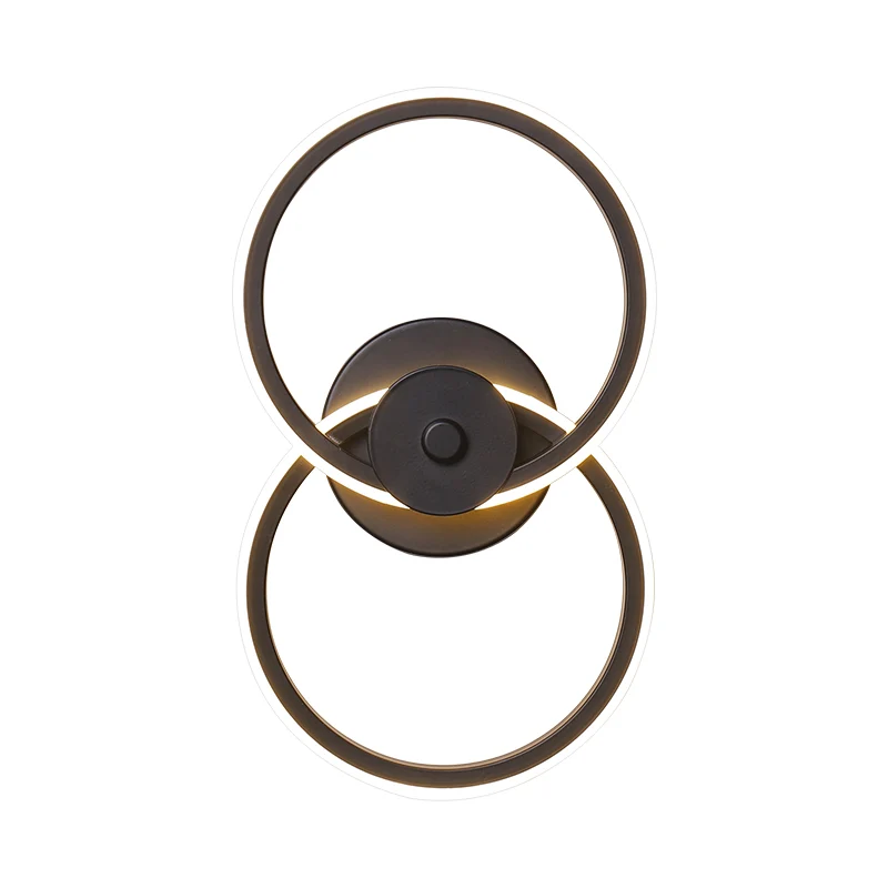 Ring inbouw wandkandelaar Minimalistische acryl zwart/witte LED-wandverlichtingsideeën warm/wit licht Clearhalo