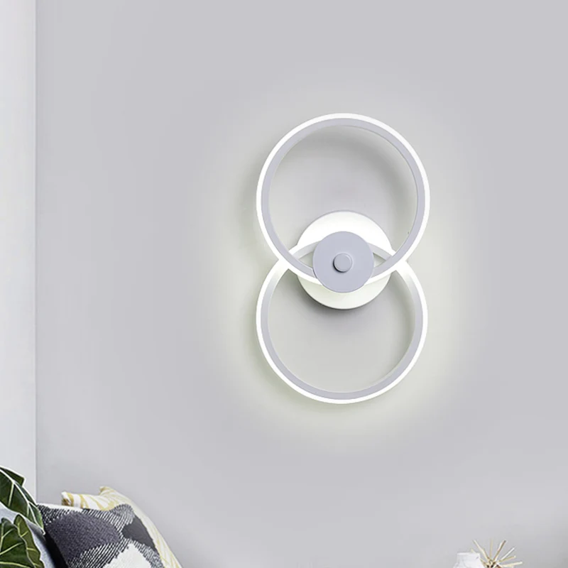 Ring inbouw wandkandelaar Minimalistische acryl zwart/witte LED-wandverlichtingsideeën warm/wit licht Clearhalo