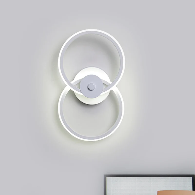 Ring inbouw wandkandelaar Minimalistische acryl zwart/witte LED-wandverlichtingsideeën warm/wit licht Clearhalo
