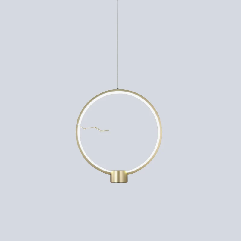 Ring metalen hangende hanglamp minimalistische LED gouden plafondlamp wit/warm licht Clearhalo