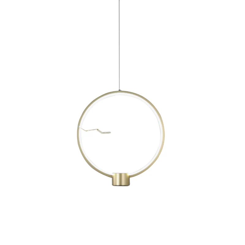 Ring metalen hangende hanglamp minimalistische LED gouden plafondlamp wit/warm licht Clearhalo