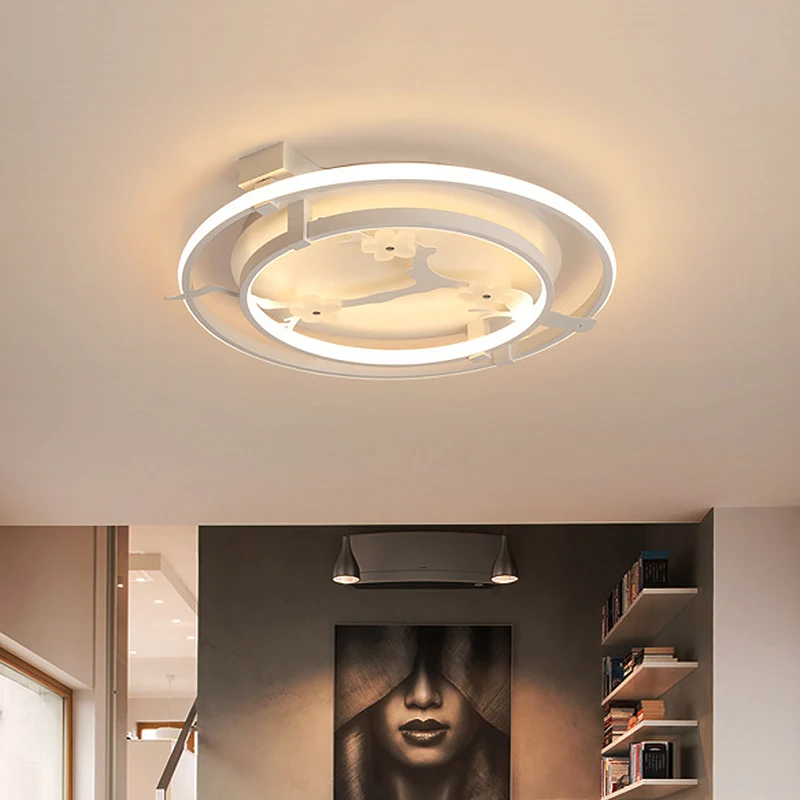 Ring semi-gemonteerde verlichting minimalistisch metaal 17"/21"/25" W LED wit plafondinbouw met bloemmotief warm/wit licht...