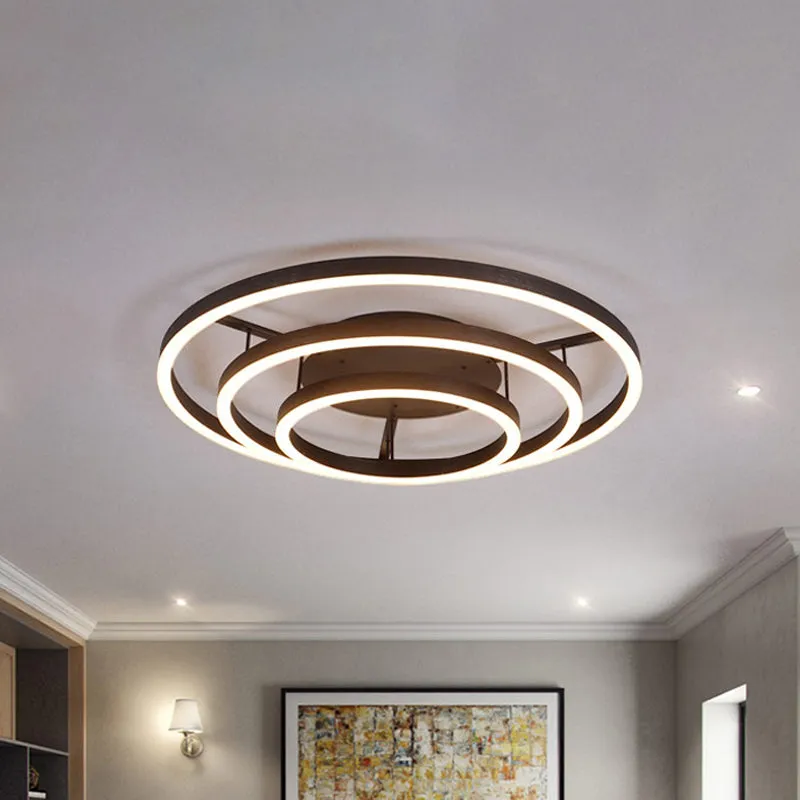 3/4 ringen LED-inbouwplafondlamp Eigentijdse acryl LED-koffie-inbouwlamp wit licht Clearhalo