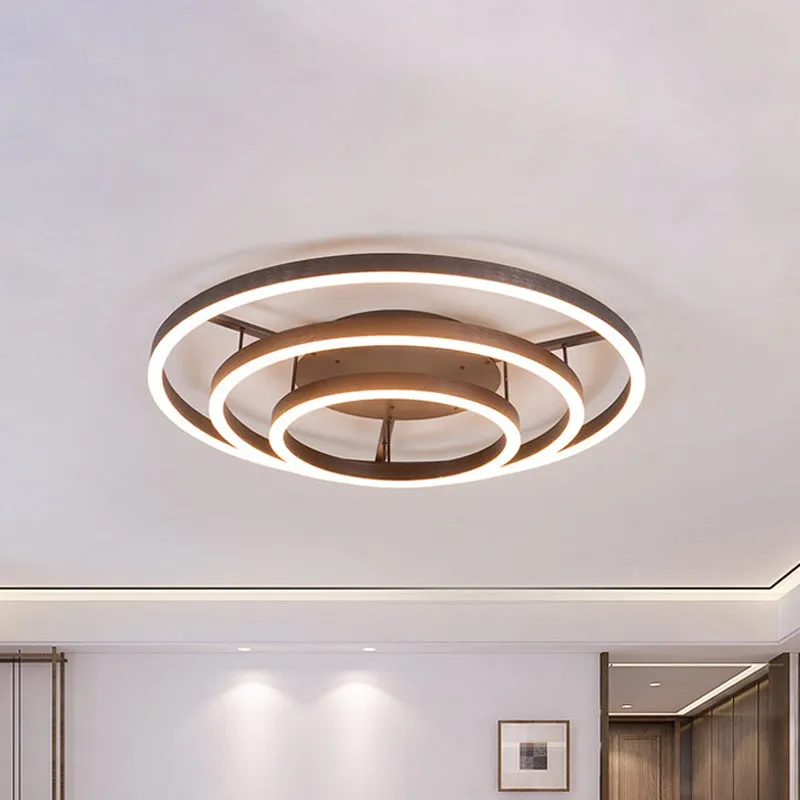 3/4 ringen LED-inbouwplafondlamp Eigentijdse acryl LED-koffie-inbouwlamp wit licht Clearhalo