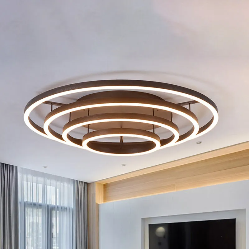 3/4 ringen LED-inbouwplafondlamp Eigentijdse acryl LED-koffie-inbouwlamp wit licht Clearhalo