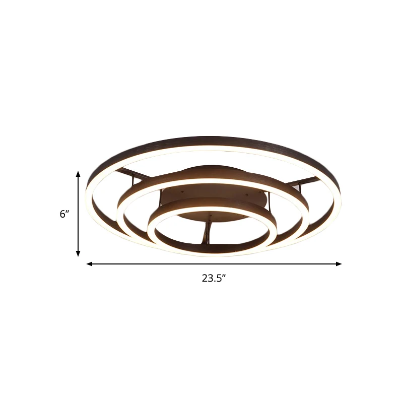3/4 ringen LED-inbouwplafondlamp Eigentijdse acryl LED-koffie-inbouwlamp wit licht Clearhalo