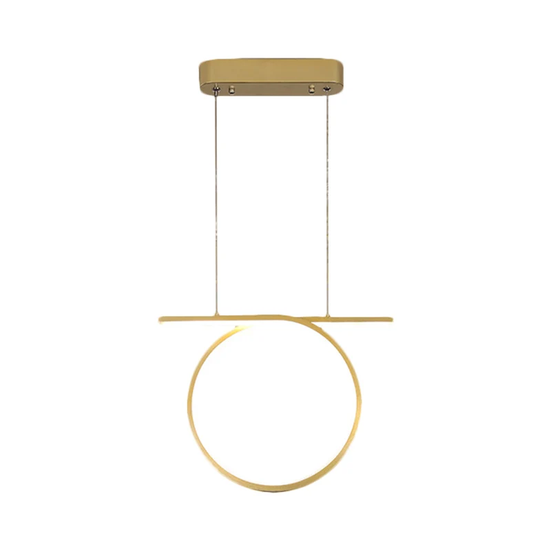 Ringhanglamp Scandinavische stijl metallic LED gouden ophangverlichting voor eetzaal Clearhalo