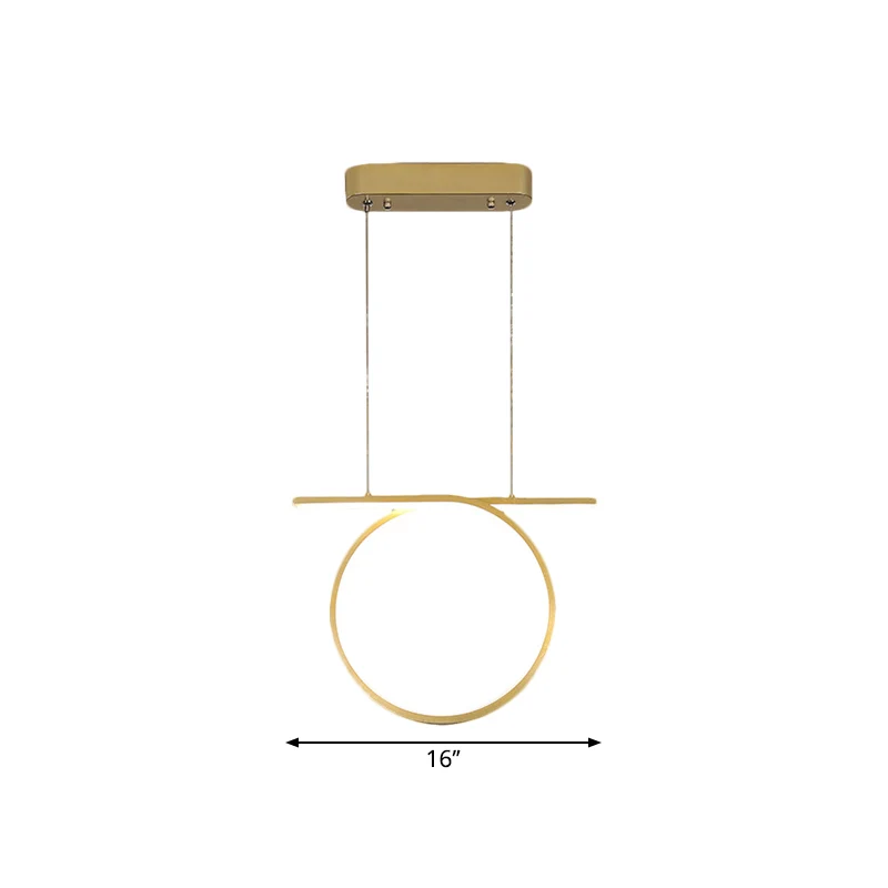 Ringhanglamp Scandinavische stijl metallic LED gouden ophangverlichting voor eetzaal Clearhalo