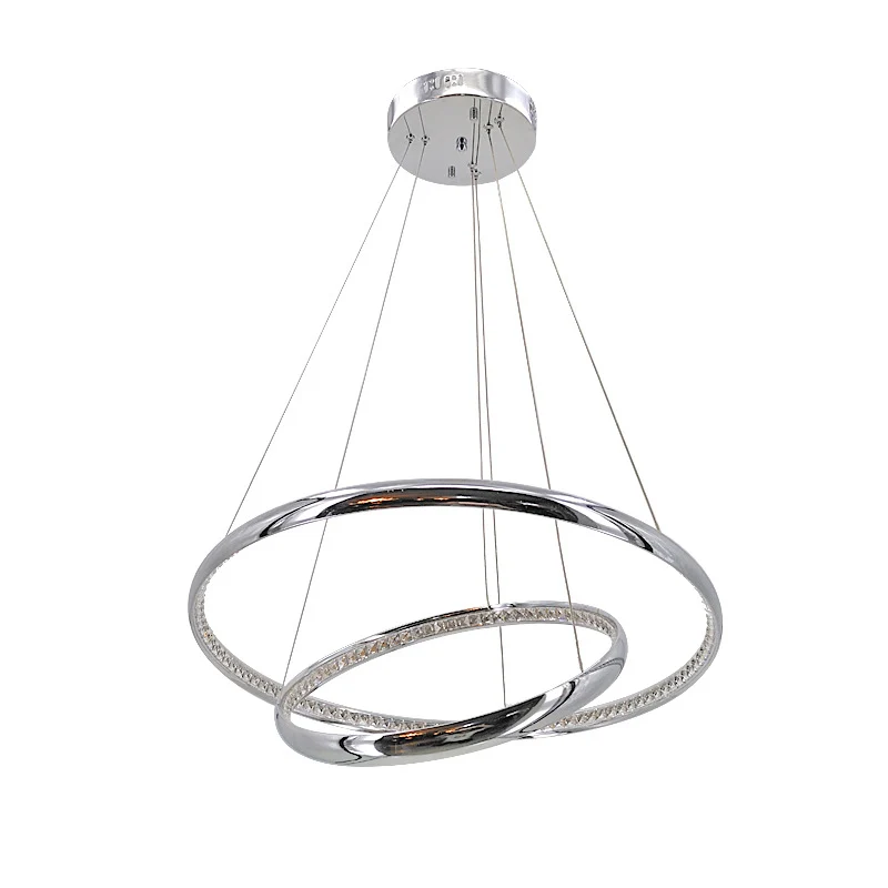 Ringkroonluchterhanger Hedendaagse acryl LED-zilveren plafondlamp warm/wit licht Clearhalo