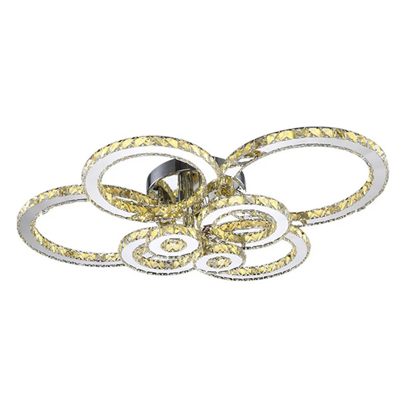 Ringvormige ingebedde kristallen LED semi-inbouw moderne roestvrijstalen plafondmontagelamp Clearhalo