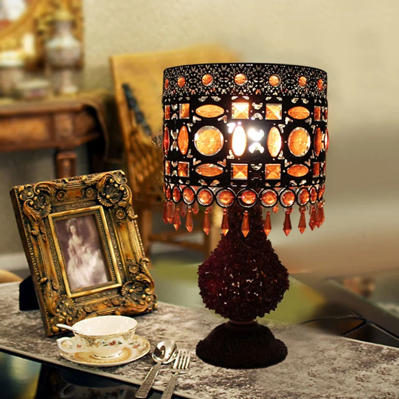 Roest Cilinder Nachtkastje Licht Art Deco Metaal 1 Lamp Woonkamer Nachtkastje Verlichting Clearhalo