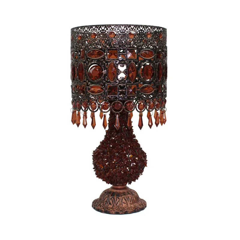 Roest Cilinder Nachtkastje Licht Art Deco Metaal 1 Lamp Woonkamer Nachtkastje Verlichting Clearhalo