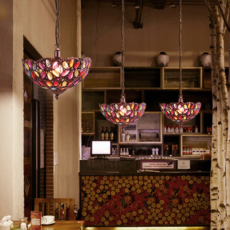 Roest Komvorm Hanglamp Boheems Metaal 1 Lamp Restaurant Hanglamp Clearhalo