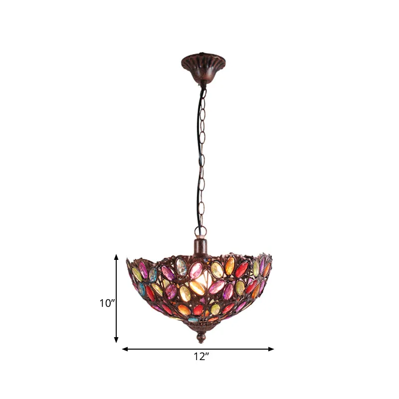 Roest Komvorm Hanglamp Boheems Metaal 1 Lamp Restaurant Hanglamp Clearhalo
