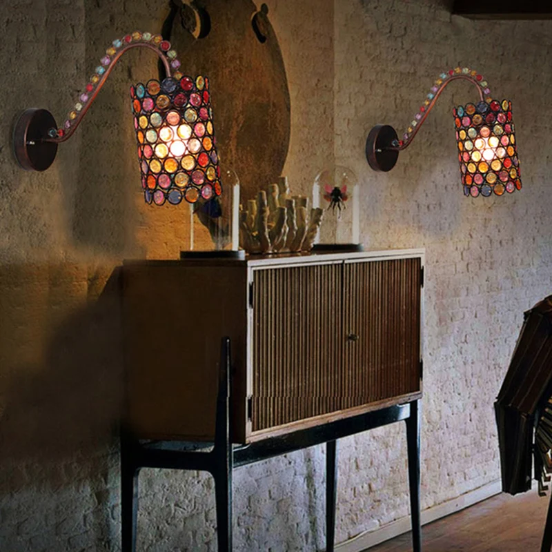 Roest 1 kop schans lichtarmatuur art deco metalen cilinder wandlampenkap voor restaurant Clearhalo