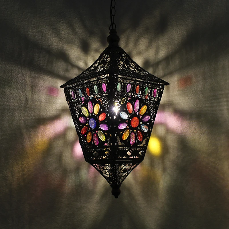 Roest Lantaarn Hanglamp Kit Traditioneel Metaal 1 Kop Restaurant Ophangverlichting Clearhalo