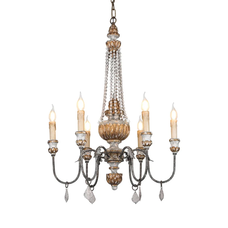 Roest Sputnik kroonluchterlamp Retro 6-kops metalen plafondhanglamp met platte druppel voor woonkamer Clearhalo
