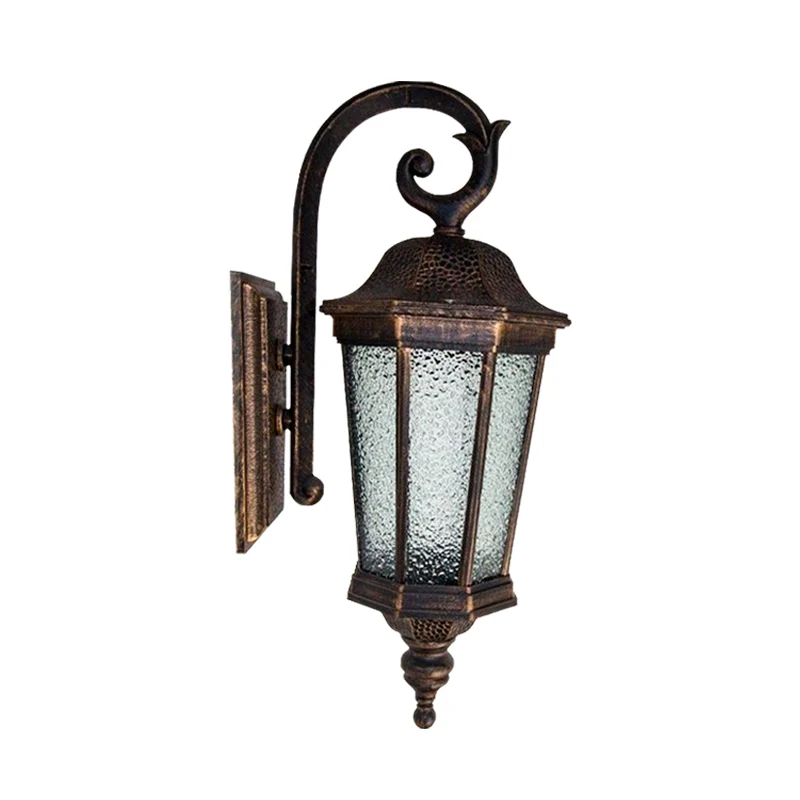 Roest Steranijs Wandlamp Lodges Waterglas 1-lichts buitenwandlamp met tijgerstreepdesign Clearhalo