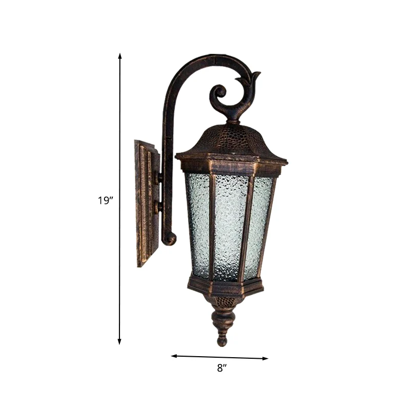 Roest Steranijs Wandlamp Lodges Waterglas 1-lichts buitenwandlamp met tijgerstreepdesign Clearhalo