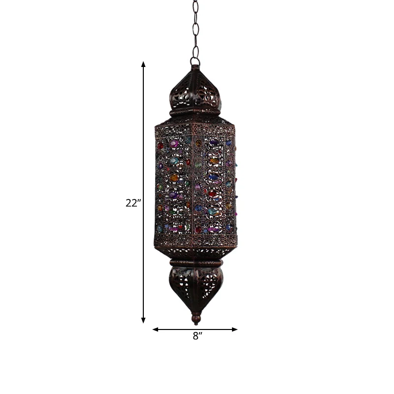 Roestcilinder ophangverlichting Traditionele metalen hanglamp met 1 kop woonkamer Clearhalo