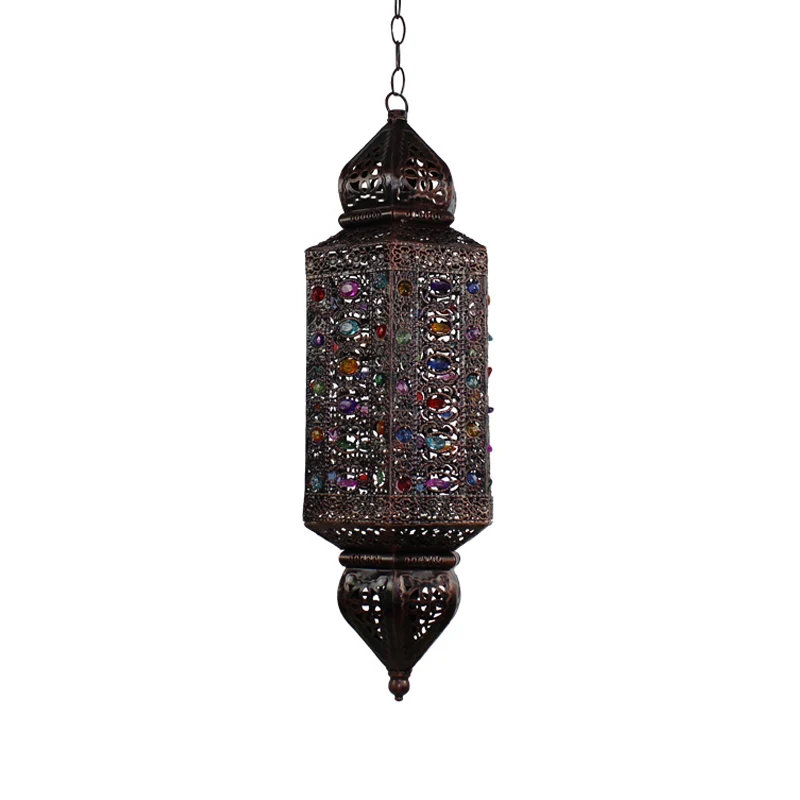 Roestcilinder ophangverlichting Traditionele metalen hanglamp met 1 kop woonkamer Clearhalo