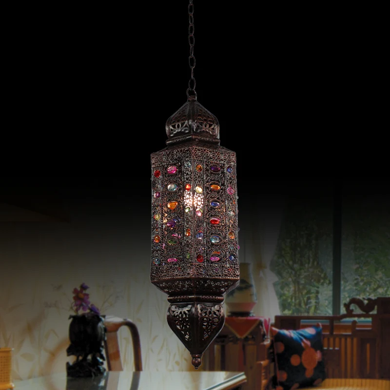 Roestcilinder ophangverlichting Traditionele metalen hanglamp met 1 kop woonkamer Clearhalo