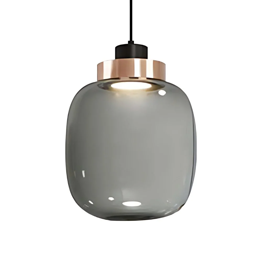 Rokerige Drum/Cilindrische Ophanging Hangende Post Moderne 7"/8.5" Brede Led Glazen Hanglamp Kit Wit/Warm Licht Clearhalo