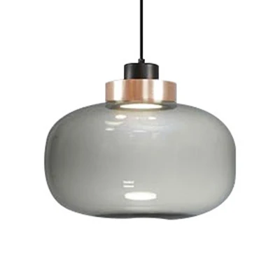 Rokerige Drum/Cilindrische Ophanging Hangende Post Moderne 7"/8.5" Brede Led Glazen Hanglamp Kit Wit/Warm Licht Clearhalo