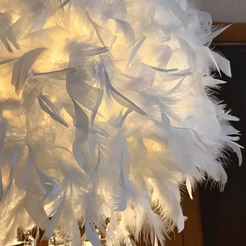 Romantische Drum Bureaulamp Veerwit Tafellamp met Heldere Kristallen Kraal voor Hotel Restaurant Clearhalo