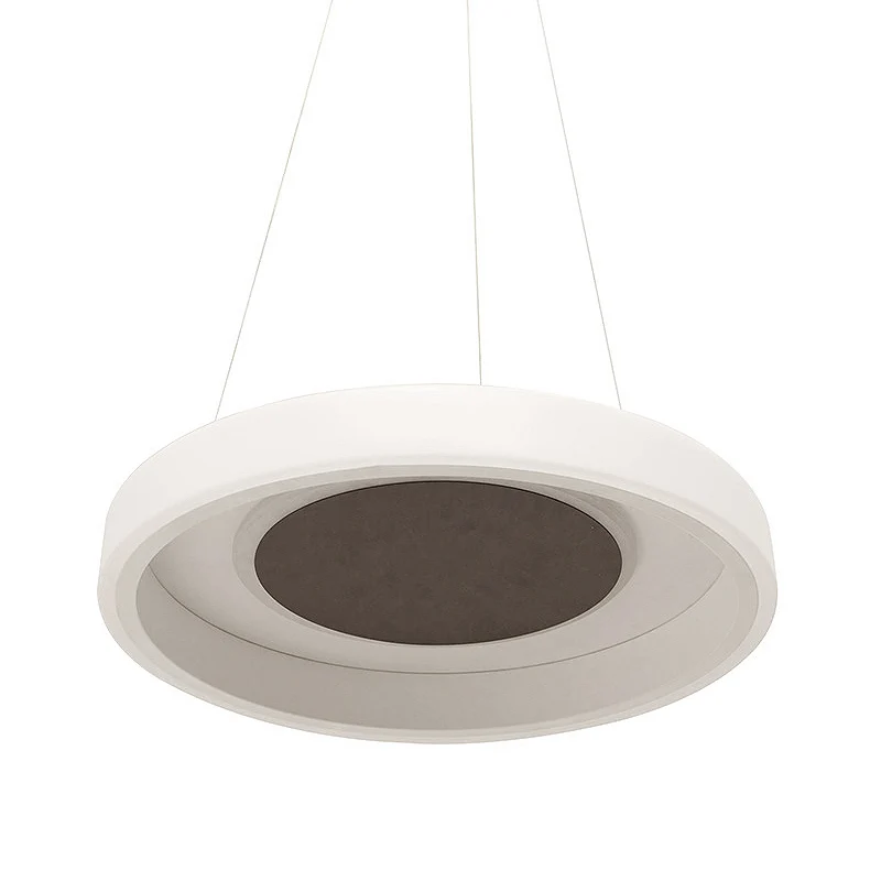 Ronde acryl hanglamp moderne 14"/19,5" brede led witte hangende plafondlamp wit/warm/natuurlijk licht Clearhalo
