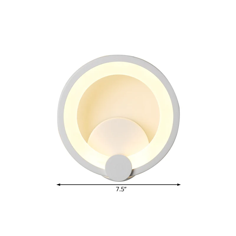 Ronde acryl schans licht modernisme LED 7,5"/10" dia witte wandlamp warm/wit licht Clearhalo