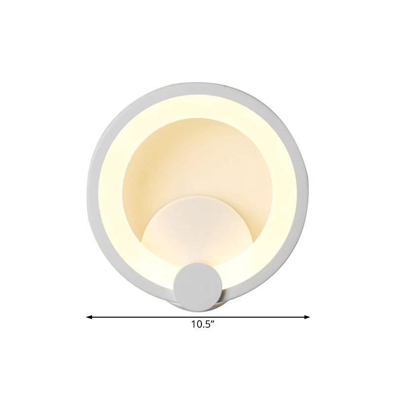 Ronde acryl schans licht modernisme LED 7,5"/10" dia witte wandlamp warm/wit licht Clearhalo