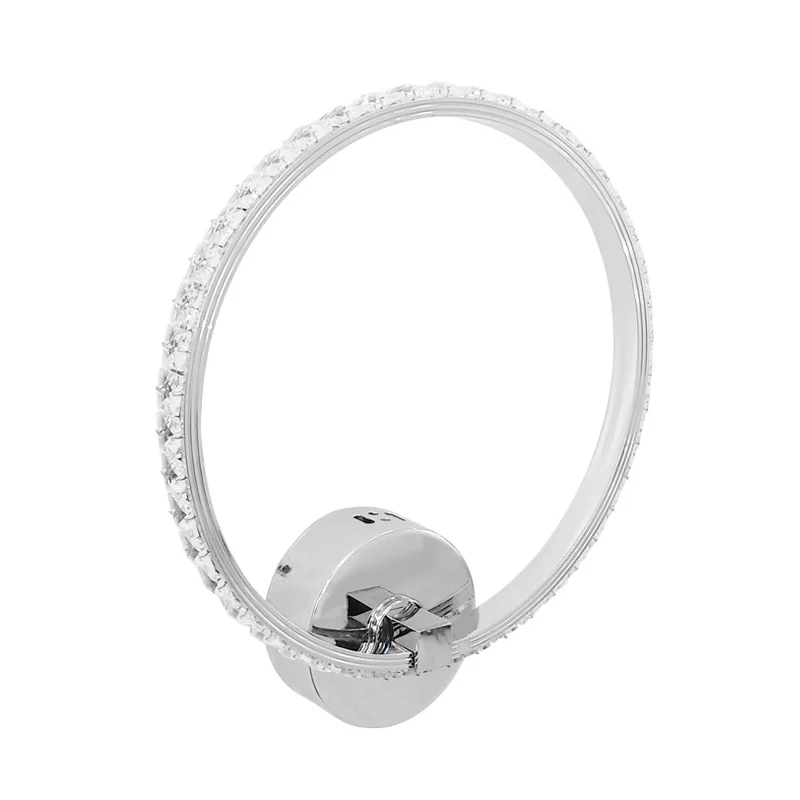 Ronde doorschijnende kristallen schans licht modernisme LED chroom wandverlichting armatuur, 6"/8"/10" H Clearhalo