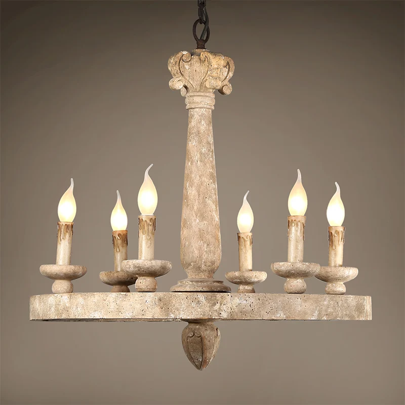 Ronde hangende kroonluchter Traditioneel hout 5/6 lampen Lichtbruine hanglamp voor woonkamer Clearhalo