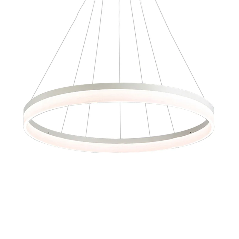 Ronde kroonluchter hanger modern acryl LED 1/2/3-licht zwart/wit/goud plafondlamp warm/wit licht Clearhalo